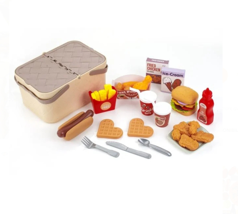 Jucarii Casnice - Set de Joaca Cos Picnic cu Accesorii