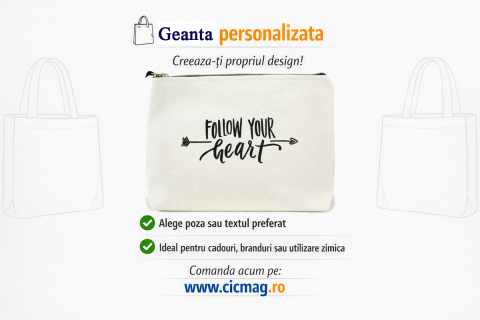 Sacose si Rucsace Personalizate - Geanta canvas 23x18 - Personalizat