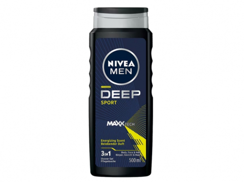 Gel de dus Nivea Men Deep Sport cu formula Maxxtech, 500 ml