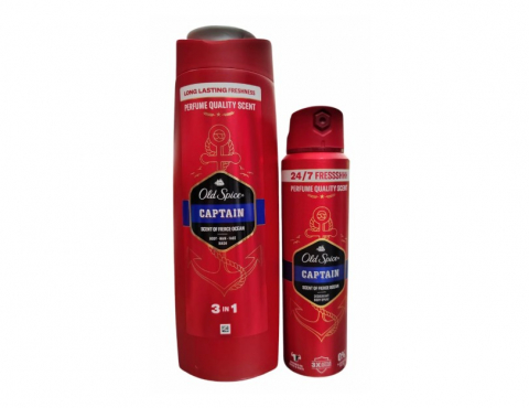 Gel de dus - Gel de dus Old Spice, Captain, 400 ml + Deodorant pentru barbati, Old Spice, Captain, 150 ml