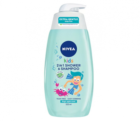 Gel de dus si Sampon Nivea Kids, Mar, 500 ml
