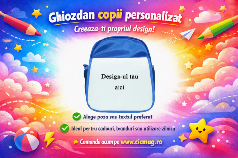 Sacose si Rucsace Personalizate - Ghiozdan copii Personalizat - Albastru