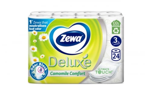 Servetele si hartie igienica - Hartie igienica Zewa Deluxe Camomile Comfort, 3 straturi, 24 role