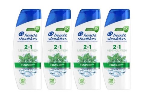 Sampon si balsam par - Set 4 x Head & Shoulders Menthol Fresh – Sampon si balsam 2 in 1 anti-matreata, 330 ml - Copie