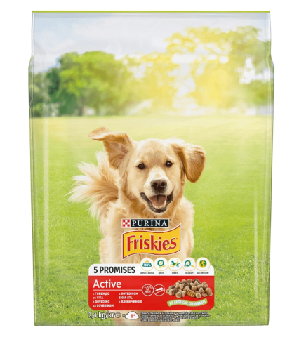 Hrana pentru caini - Hrana uscata pentru caini Friskies Active, Vita, 2.4 Kg