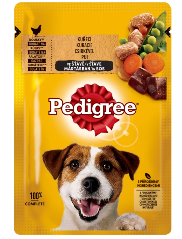 Hrana pentru caini - Hrana umeda pentru caini Pedigree Adult, Pui & Legume, 24x100g