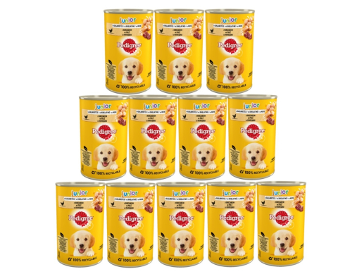Hrana pentru caini - PEDIGREE Junior Set 12x400g - Hrana umeda pentru caini cu pui in gelatina
