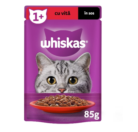 Hrana pentru pisici - Hrana umeda pentru pisici Whiskas, Vita in sos, 28 x 85g