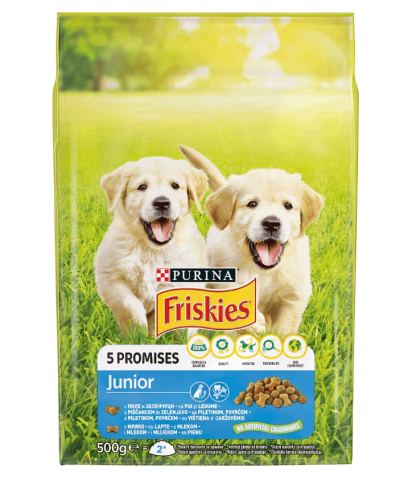 Hrana pentru caini - Hrana pentru Caini FRISKIES JUNIOR, Pui & Legume, 500 g