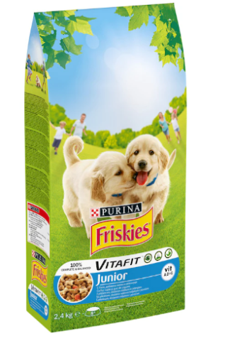 Hrana pentru caini - Hrana uscata pentru caini Friskies Junior, Pui & Legume, 2.4 Kg