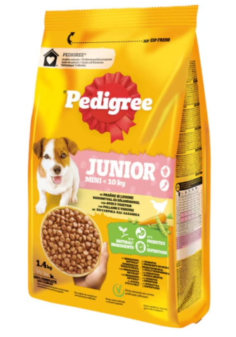 Hrana pentru caini - Hrana uscata pentru caini Pedigree, Junior S, pasare si legume, 1.4 kg