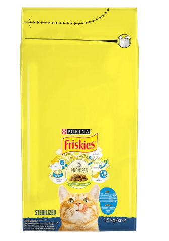 Hrana pentru pisici - Hrana uscata pentru pisici Friskies Sterilised, Somon & Legume, 1.5 Kg