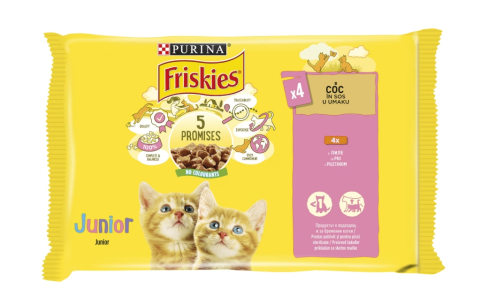 Hrana pentru pisici - Hrana umeda pentru pisici Friskies Junior, Pui in Sos, 4 x 85 g