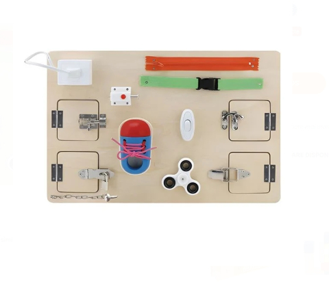 Jucarii interactive din lemn - Tabla Educativa din Lemn cu Activitati Montessori