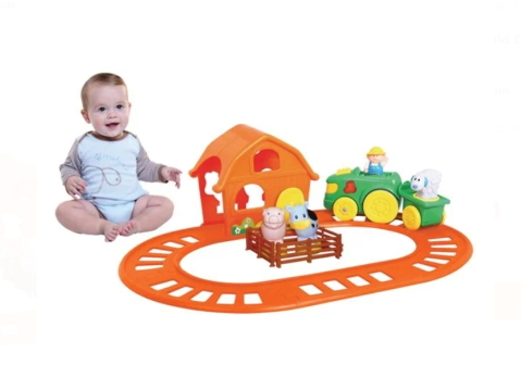 Jucarii si jocuri - Jucarie Prescolara Ferma cu Tren & Animale