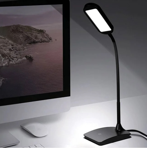 Lampa de Birou Neagra cu LED Functie Tactila & USB [1]