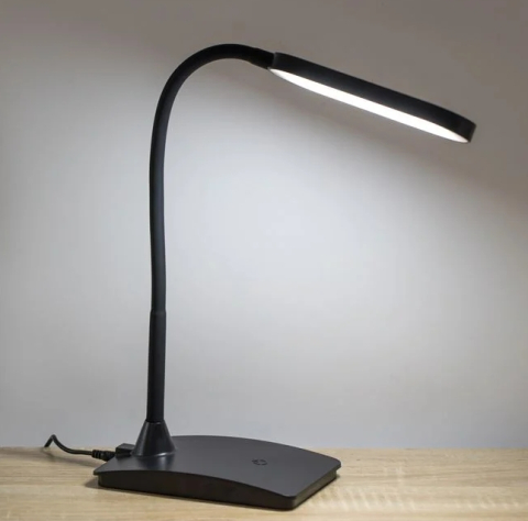 Lampa de Birou Neagra cu LED Functie Tactila & USB [5]