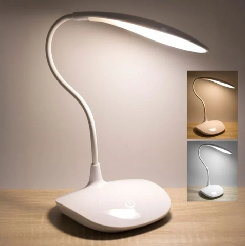 Lampi cu LED - Lampa de Birou Alba cu LED Functie Tactila & USB