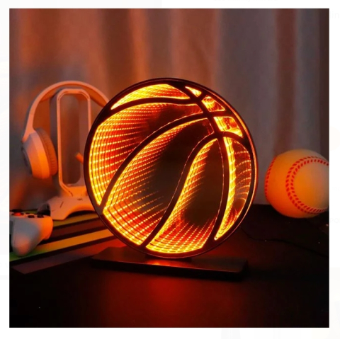 Lampi cu LED - Lampa LED Infinity Mirror Minge de Baschet Ø23x24cm