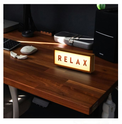 Lampa LED Neon cu Panou din Lemn "RELAX" 26,5x6x10cm [3]