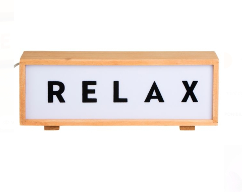 Lampa LED Neon cu Panou din Lemn "RELAX" 26,5x6x10cm [1]