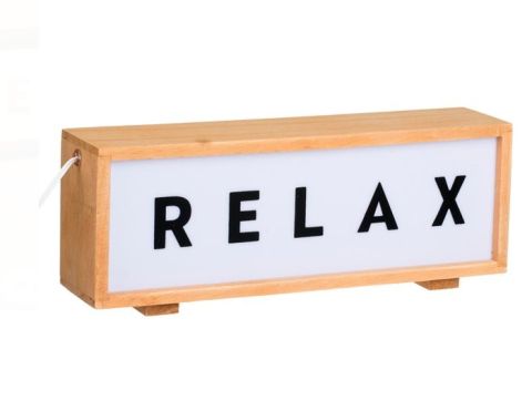 Lampa LED Neon cu Panou din Lemn "RELAX" 26,5x6x10cm [2]