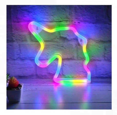 Lampi cu LED - Lampa LED Neon Unicorn Multicolor cu USB 22x22cm