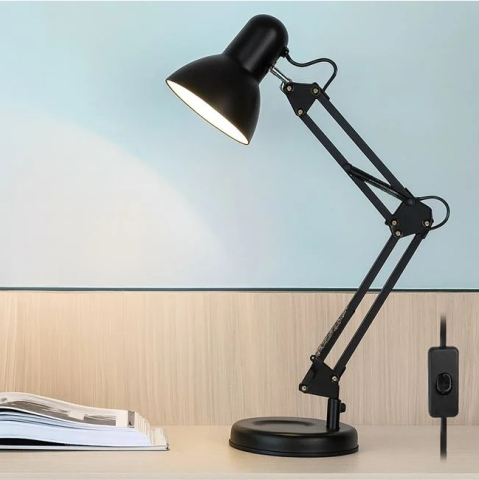 Lampa de Birou Neagra cu Baza & Brat Pliabil [2]