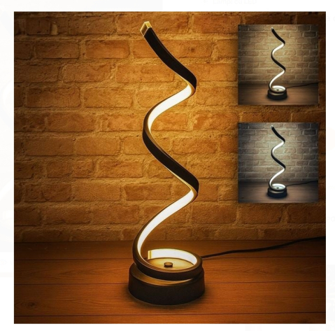 Lapma LED Neagra Spiralata cu USB & 3 Nuante Ø12x37cm [1]