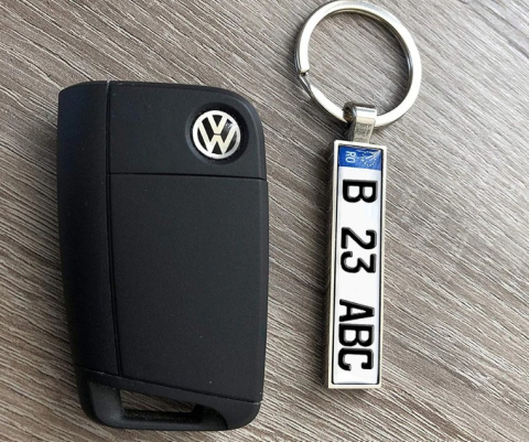 Breloc metalic insertie foto AUTO auriu - personalizabil [2]