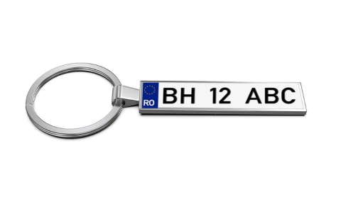Personalizate - Breloc metalic insertie foto AUTO argintiu - personalizabil