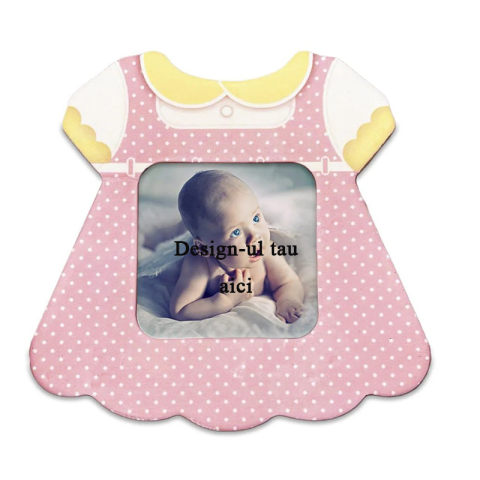 Magneti personalizati - Magnet insertie foto rochita bebe roz- personalizabil