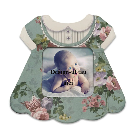 Cadouri Copii - Magnet insertie foto rochita bebe inflorata - personalizabil