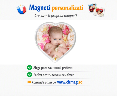 Magneti personalizati - Magnet insertie foto inima - personalizabil