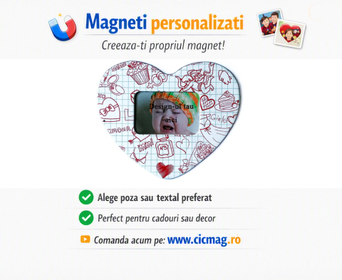 Magneti personalizati - Magnet insertie foto inima - personalizabil