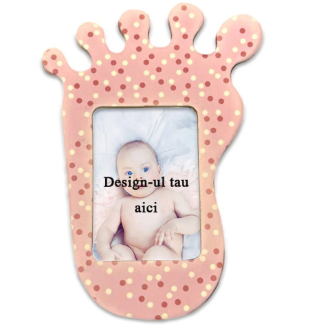 Magneti personalizati - Magnet insertie foto picior bebe roz- personalizabil