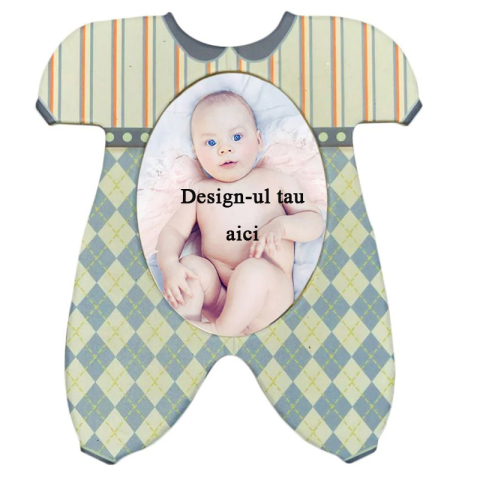 Cadouri Copii - Magnet insertie foto body bebe albastru - personalizabil