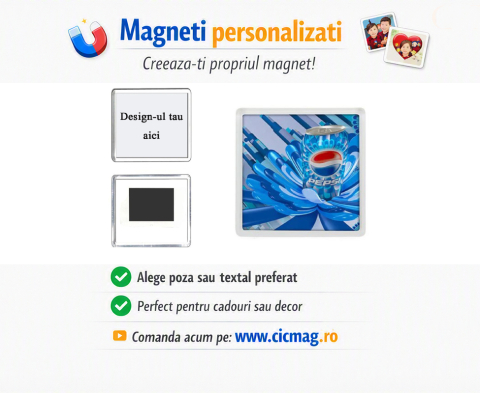 Magneti personalizati - Magnet plastic insertie foto 6.5 x 6.5 - personalizabil