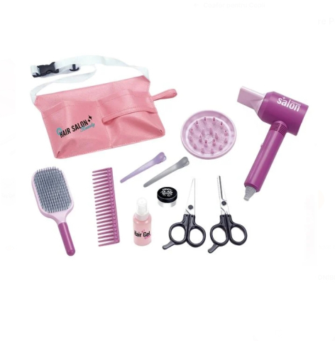 Jucarii fete - Set de Joaca Coafor & Ingrijire Par cu Accesorii pentru Fete - 11 piese