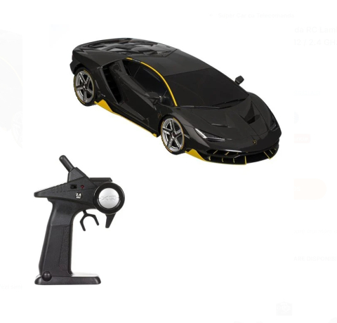 Jucarii baieti - Masina cu Telecomanda RC Lamborghini Centenario Neagra cu Joystick 1:12 / 2.4 GHz 1:12