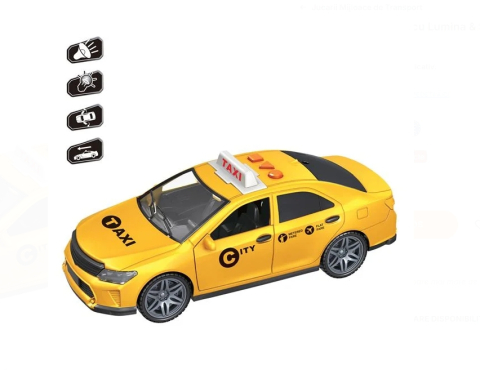 Jucarii baieti - Masina Taxi Galbena cu Lumina & Sunet