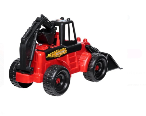 Vehicul de Santier Buldozer cu Brat Mare Rosu Negru 54cm [2]