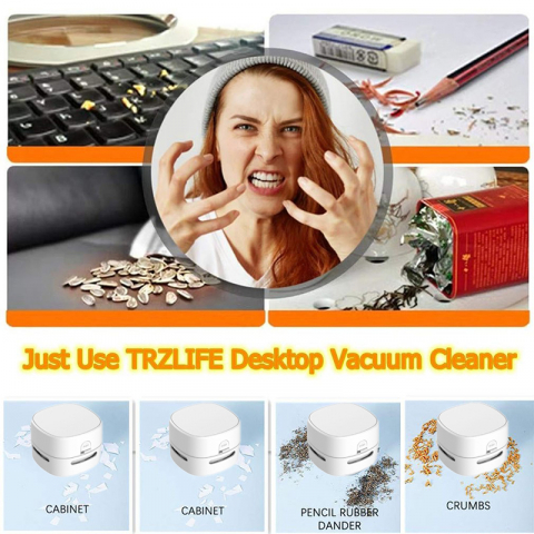 Mini Aspirator, Pentru Birou sau Masa, Portabil, 1000 Pa, Alb [4]