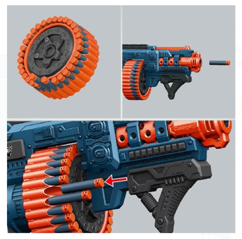 Arma Shooter Albastra Portocalie &  48  de Sageti din spuma [2]