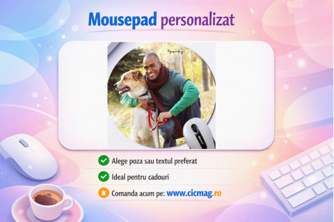 Cadouri pentru EL - Mousepad Rotund - Personalizat
