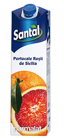 Bautura racoritoare necarbogazoasa SANTAL Portocale rosii bax 1L x 4 cutii