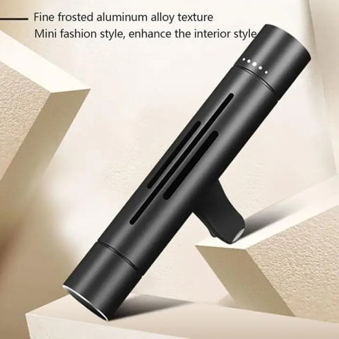Odorizant Auto Pentru Grila de Ventilatie, Metalic, Include 5 Esente de Parfum , Negru [2]
