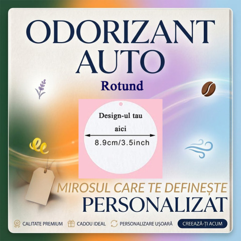 Seturi Cadou - Odorizant auto personalizat - Rotund