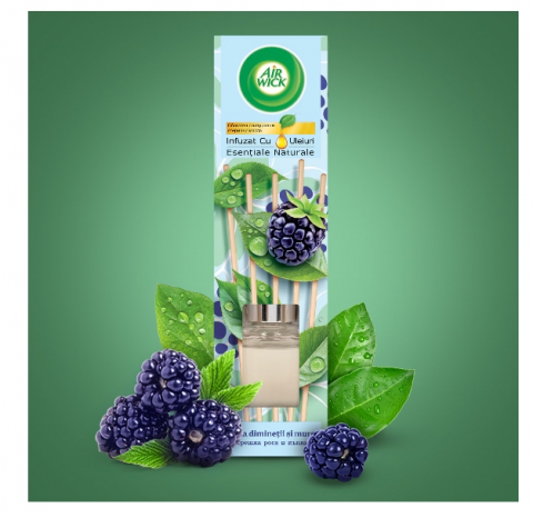 Odorizant de camera cu betisoare parfumate Air Wick, Roua diminetii si mure, 40ml [4]