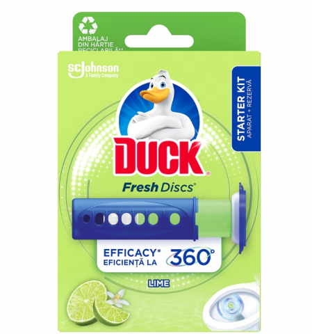 Odorizant toaleta - Odorizant toaleta DUCK Fresh Discs Lime, 12 discuri